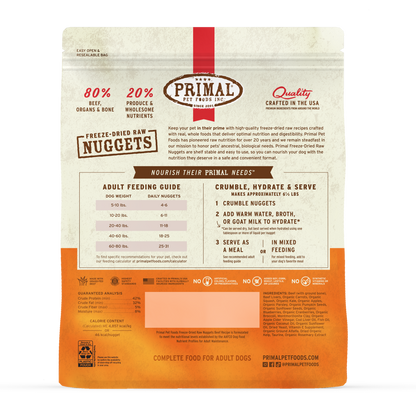 Freeze-Dried Raw Nuggets Dog Food - Beef Recipe