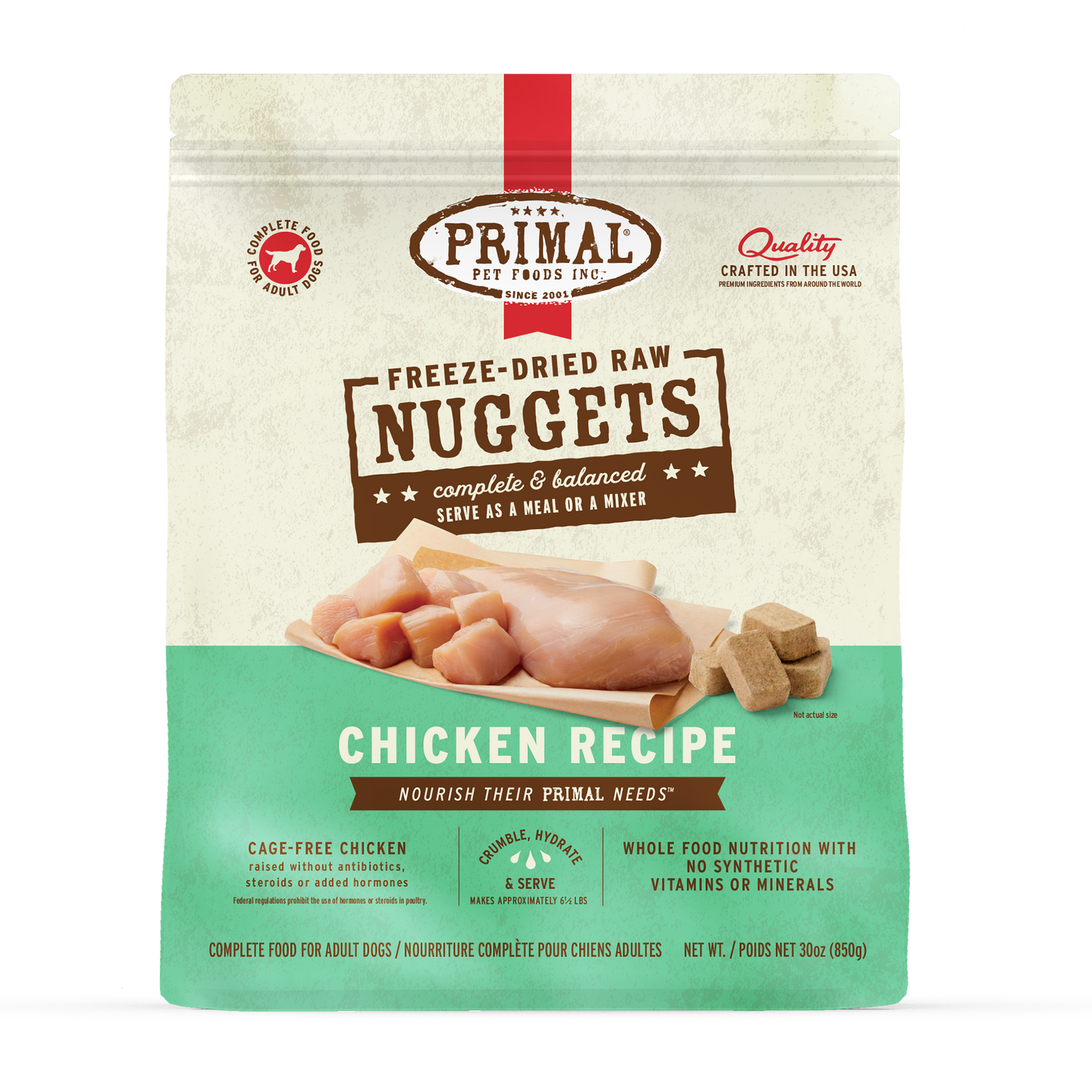 Freeze-Dried Raw Nuggets Dog Food - Chicken Recipe