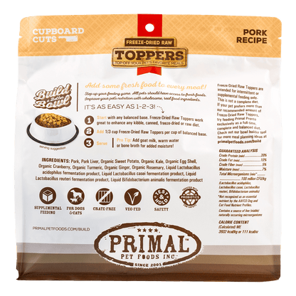 Cupboard Cuts Freeze-Dried Raw Toppers for Cat & Dog <br> Pork Recipe