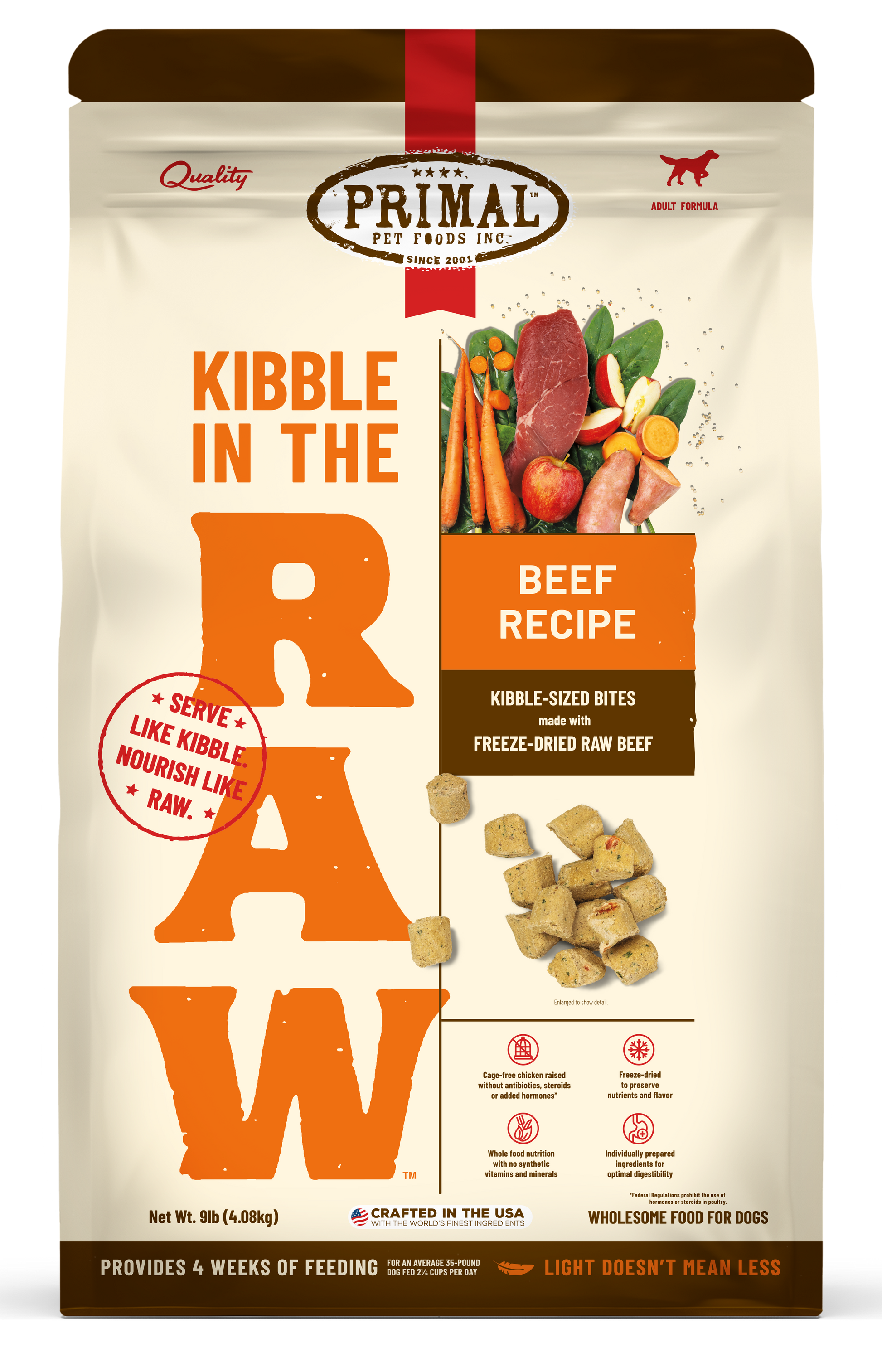 Dry Dog In The Raw Pet Food JAY'S Raw Dehydrated Chicken Beef