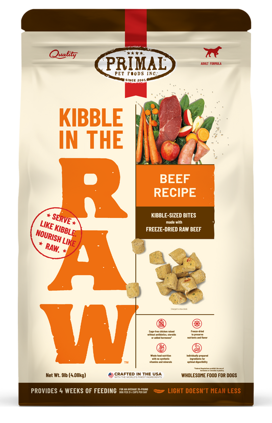 Kibble in the Raw Dog Food - Beef Recipe