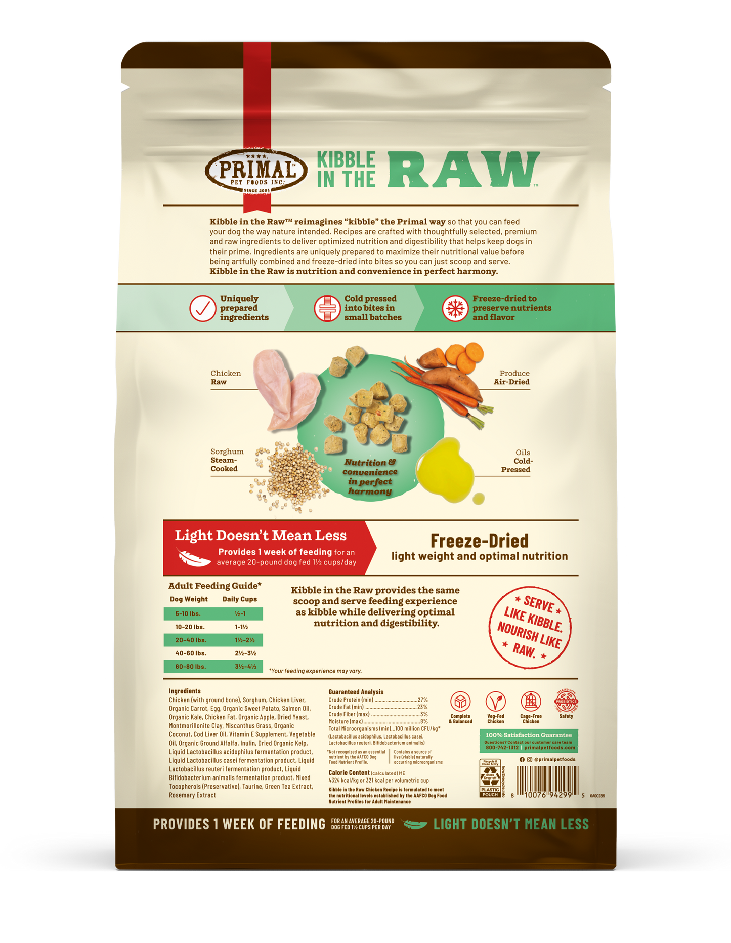 Kibble in the Raw Dog Food <br> Chicken Recipe