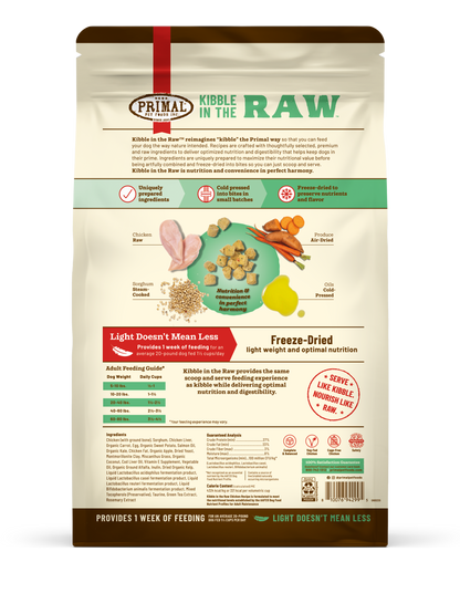 Kibble in the Raw Dog Food <br> Chicken Recipe