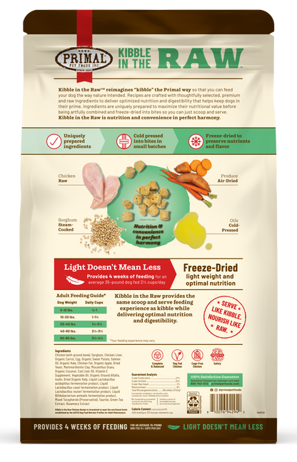 Kibble in the Raw Dog Food - Chicken Recipe