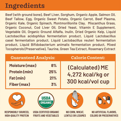 Kibble in the Raw Dog Food <br> Beef Recipe