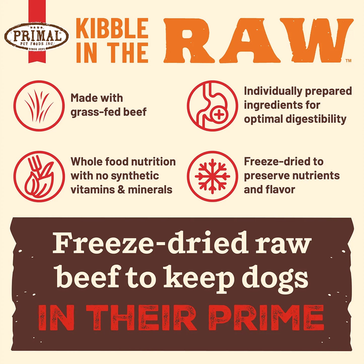 Kibble in the Raw Dog Food <br> Beef Recipe