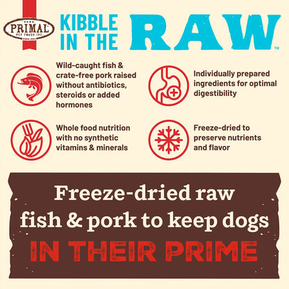 Kibble in the Raw Dog Food <br> Fish & Pork Recipe