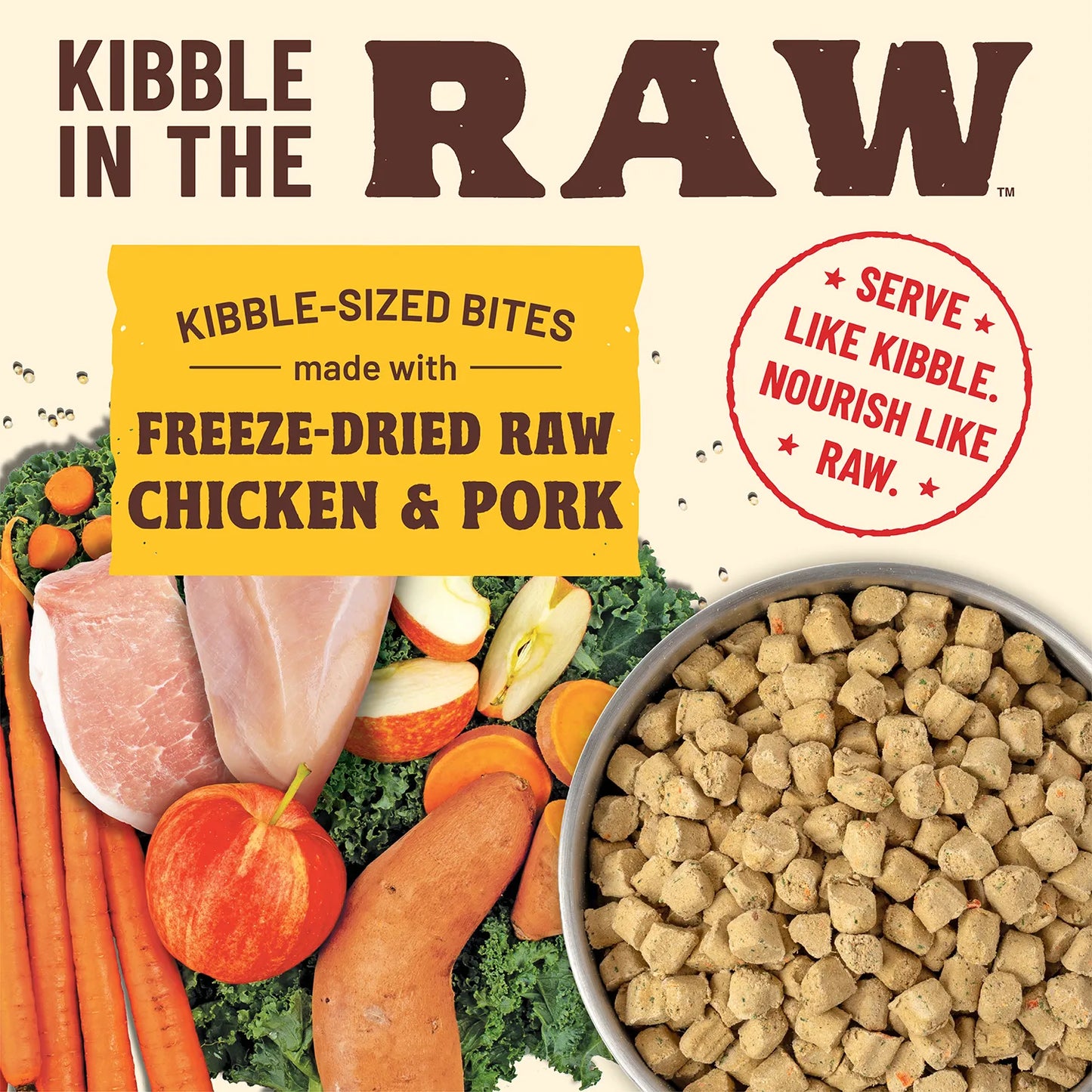 Kibble in the Raw Dog Food <br> Puppy Recipe