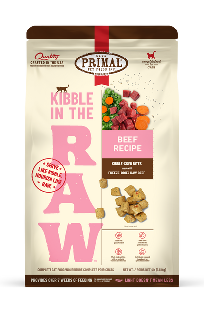 Kibble in the Raw Cat Food - Beef Recipe