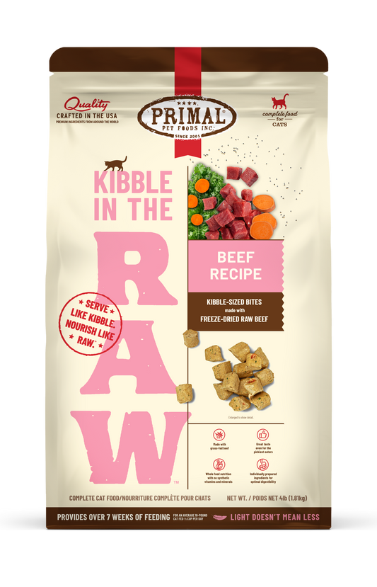 Kibble in the Raw Cat Food - Beef Recipe