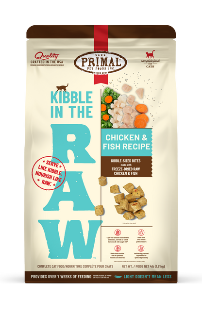 Kibble in the Raw Cat Food - Chicken & Fish Recipe