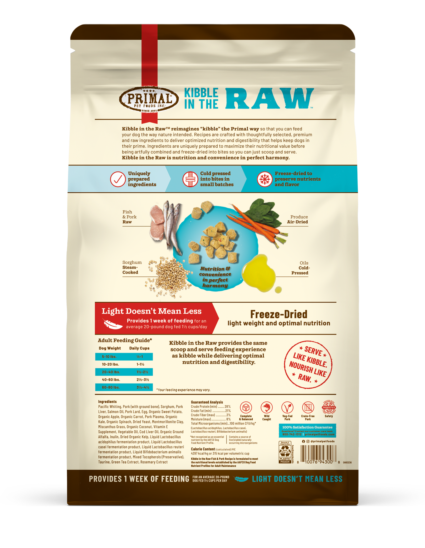 Kibble in the Raw Dog Food <br> Fish & Pork Recipe