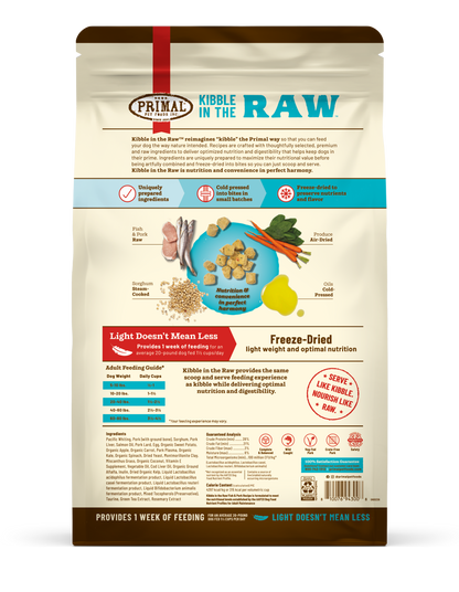 Kibble in the Raw Dog Food <br> Fish & Pork Recipe