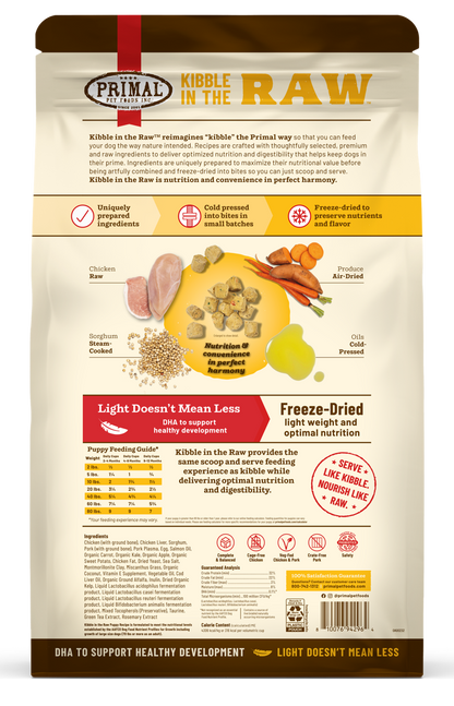 Kibble in the Raw Dog Food - Puppy Recipe