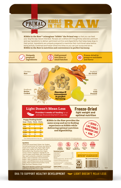 Kibble in the Raw Dog Food - Puppy Recipe