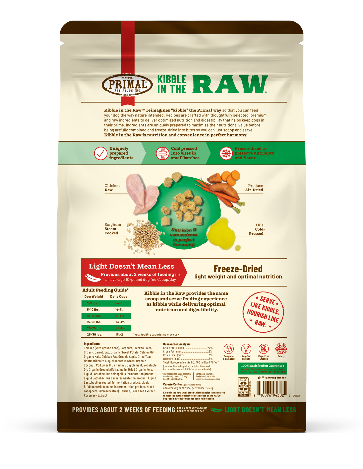 Kibble in the Raw Dog Food <br> Small Breed Chicken Recipe