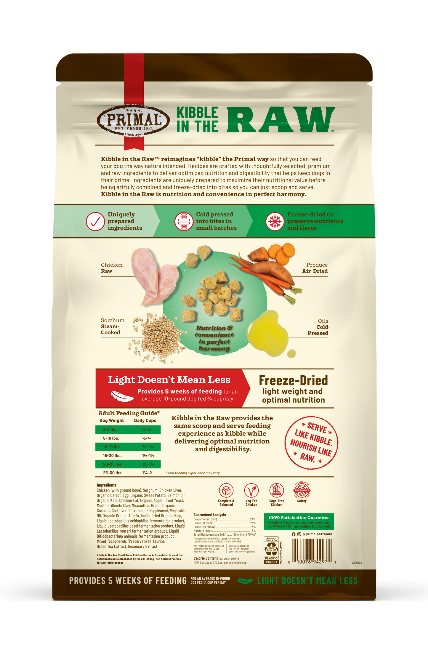 Kibble in the Raw Dog Food <br> Small Breed Chicken Recipe