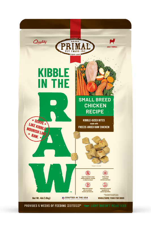 Kibble in the Raw Dog Food - Small Breed Chicken Recipe