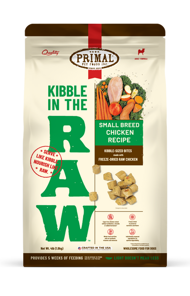 Primal Pet Foods Kibble in the Raw Small Breed Chicken Recipe for Dogs