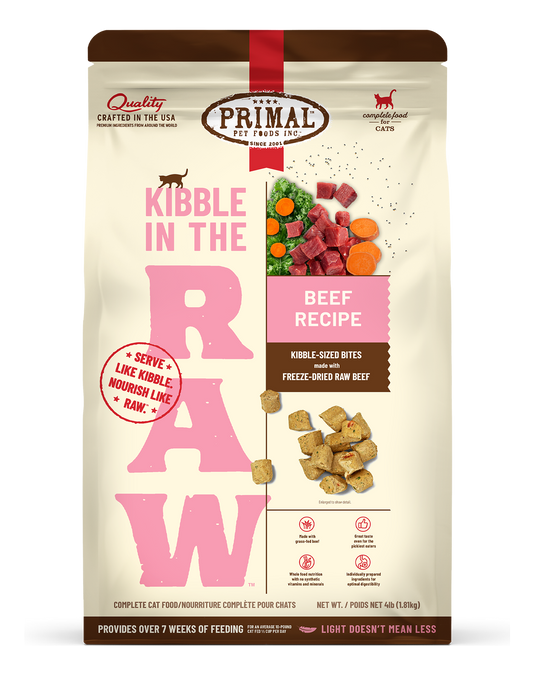 Kibble in the Raw Cat Food <br> Beef Recipe