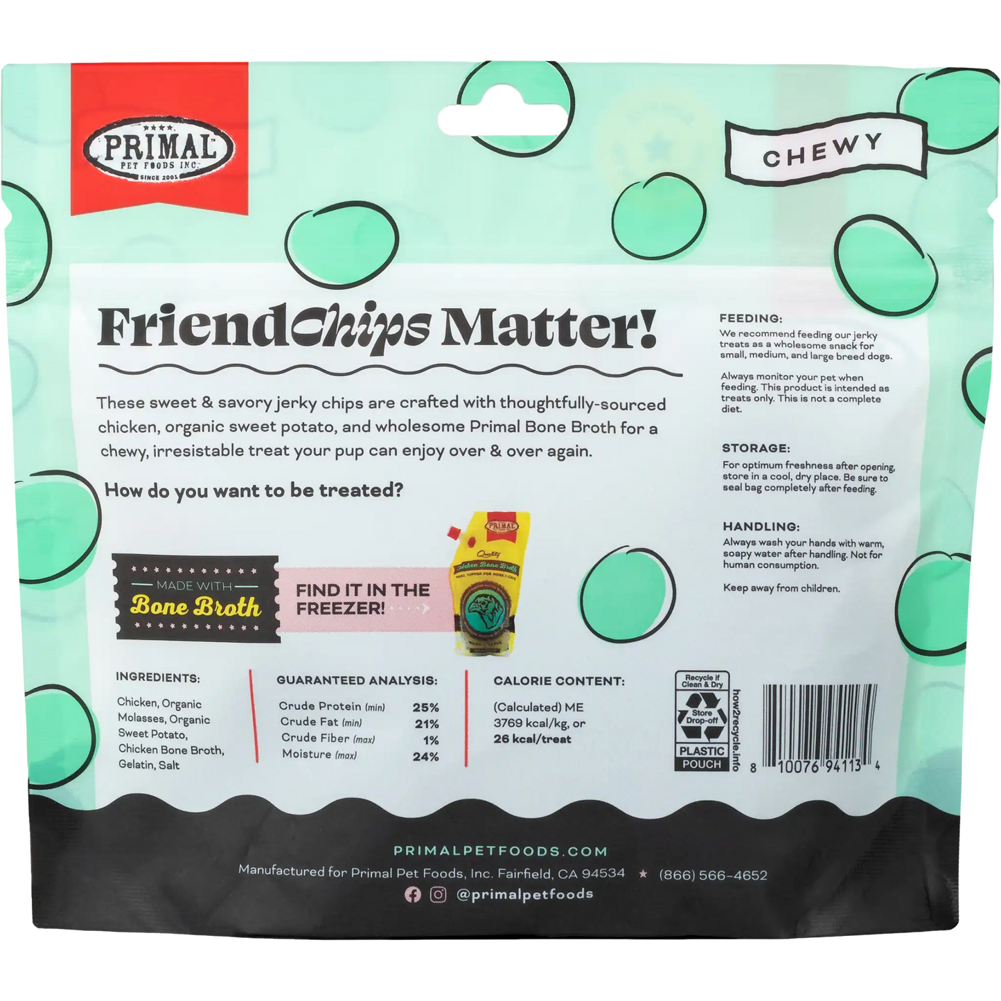 FriendChips Matter Jerky Treats for Dogs <br> Chicken Recipe