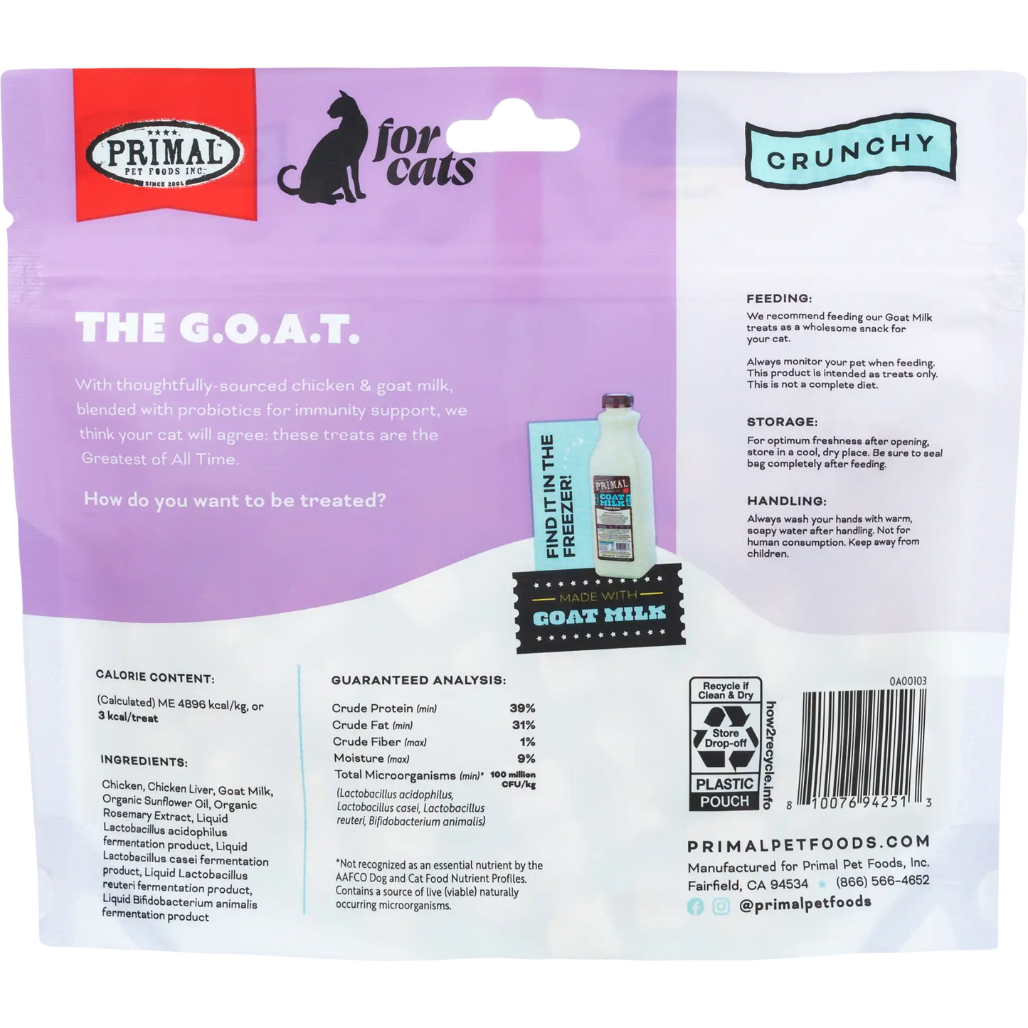 Freeze-Dried Raw Cat Treats <br> The G.O.A.T.