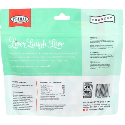 Liver Laugh Love Freeze-Dried Treats for Dogs <br> Chicken Liver Recipe