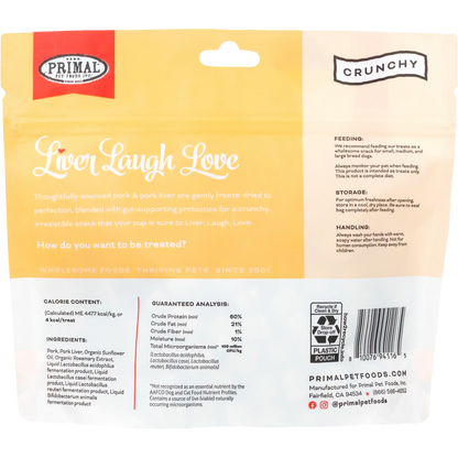 Liver Laugh Love Freeze-Dried Treats for Dogs <br>Pork Liver Recipe