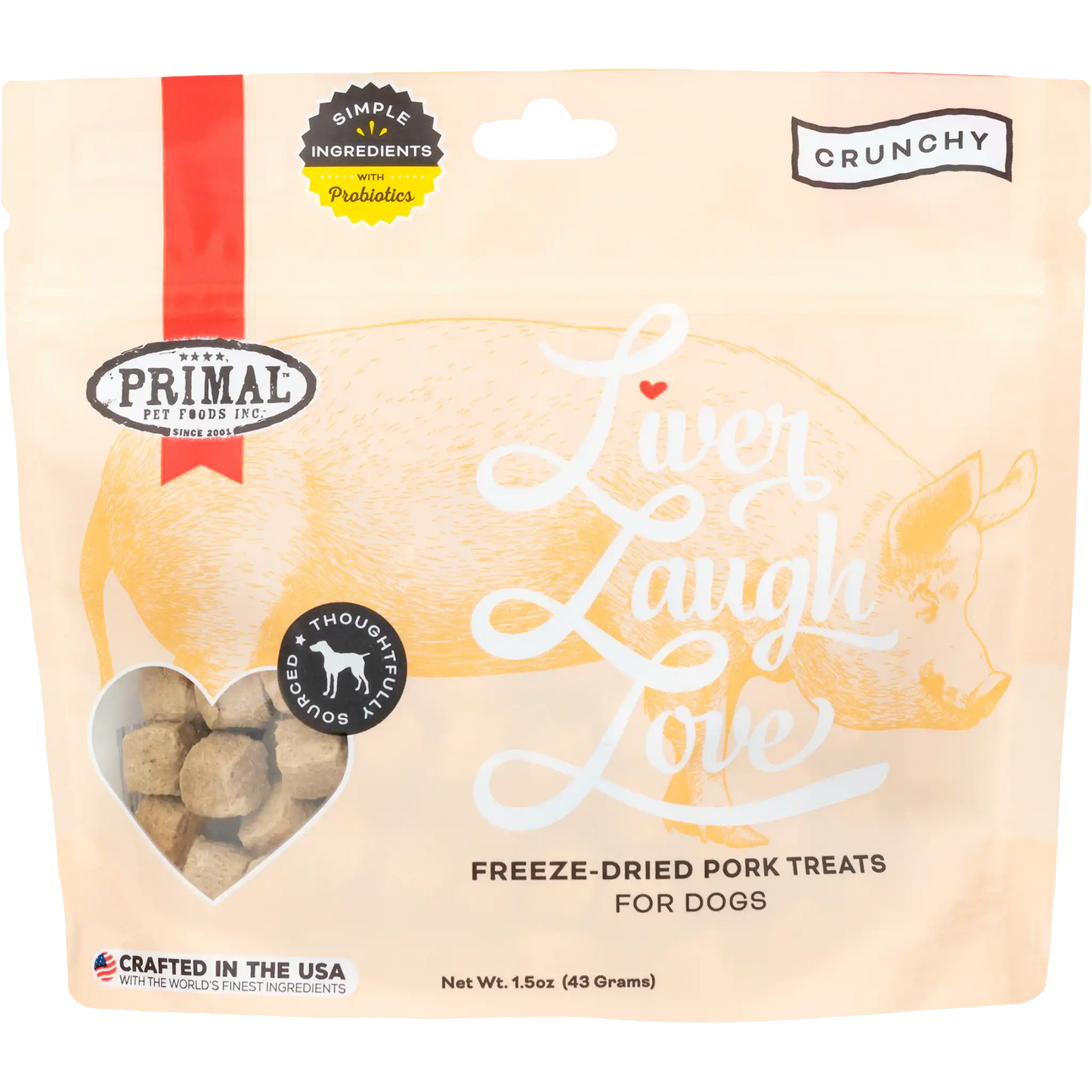 Liver Laugh Love Freeze-Dried Treats for Dogs <br>Pork Liver Recipe