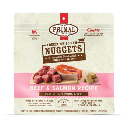 Freeze-Dried Raw Nuggets Cat Food - Beef & Salmon Recipe