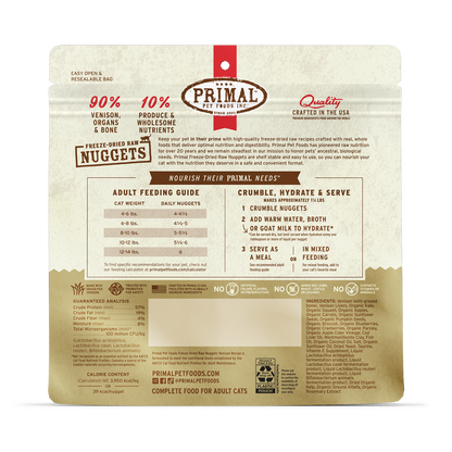 Freeze-Dried Raw Nuggets Cat Food - Venison Recipe