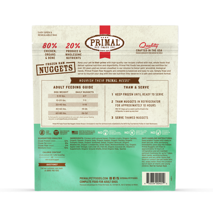 Frozen Raw Nuggets Dog Food - Chicken Recipe