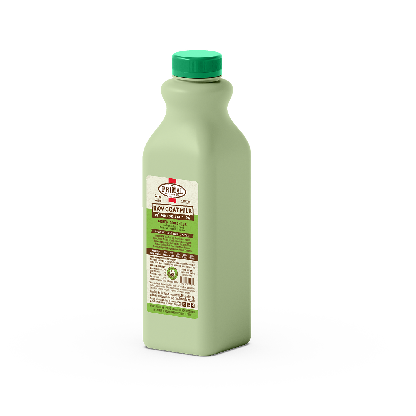 Raw Goat Milk for Cats & Dogs <br> Green Goodness Recipe