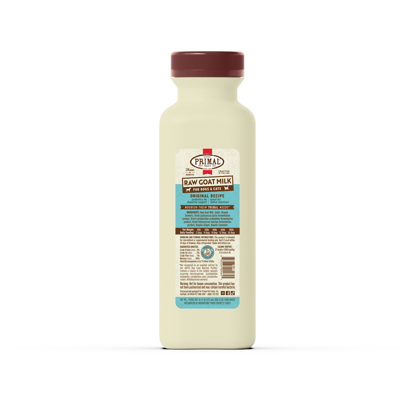 Raw Goat Milk for Cats & Dogs <br> Original Recipe