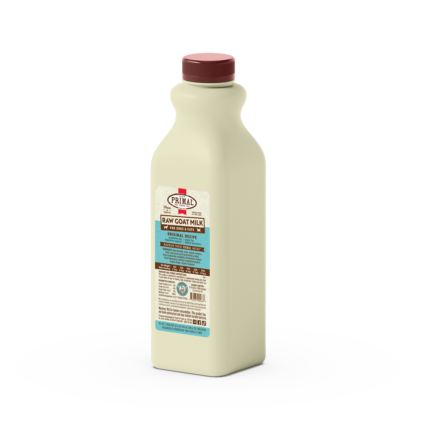 Raw Goat Milk for Cats & Dogs <br> Original Recipe