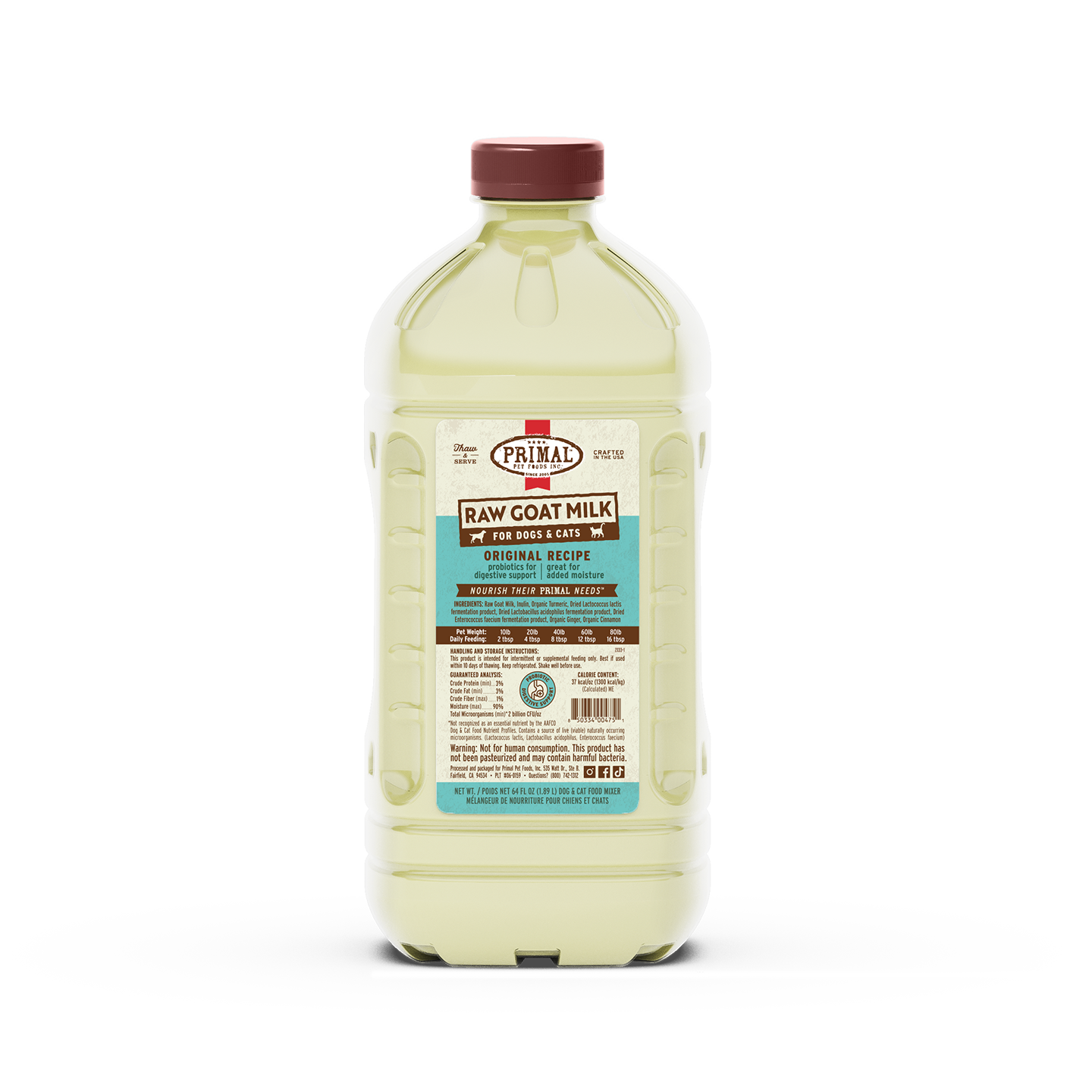 Raw Goat Milk for Cats & Dogs <br> Original Recipe