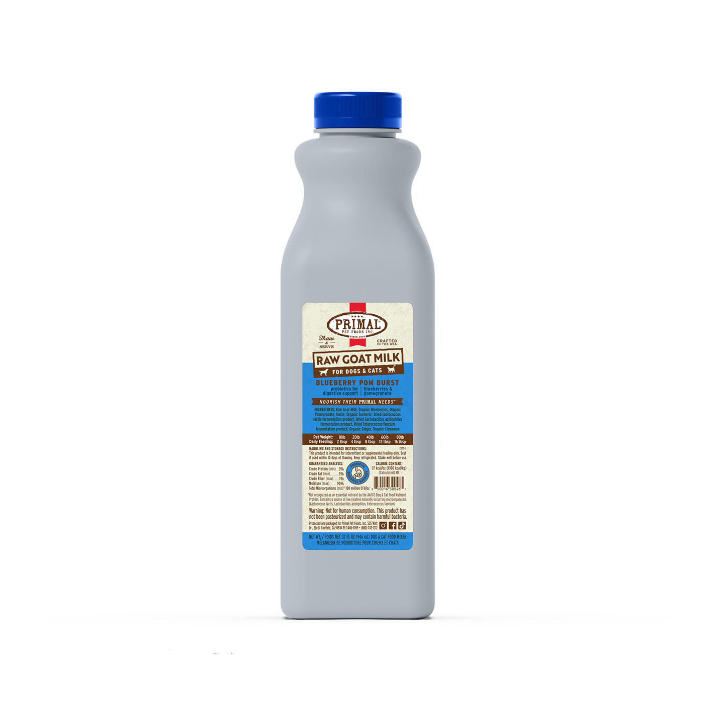 Raw Goat Milk for Cats & Dogs - Blueberry Pom Burst Recipe