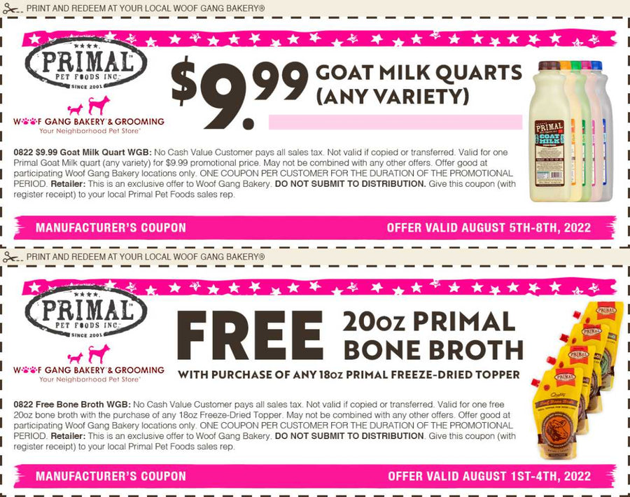Primal Pet Foods current Coupon