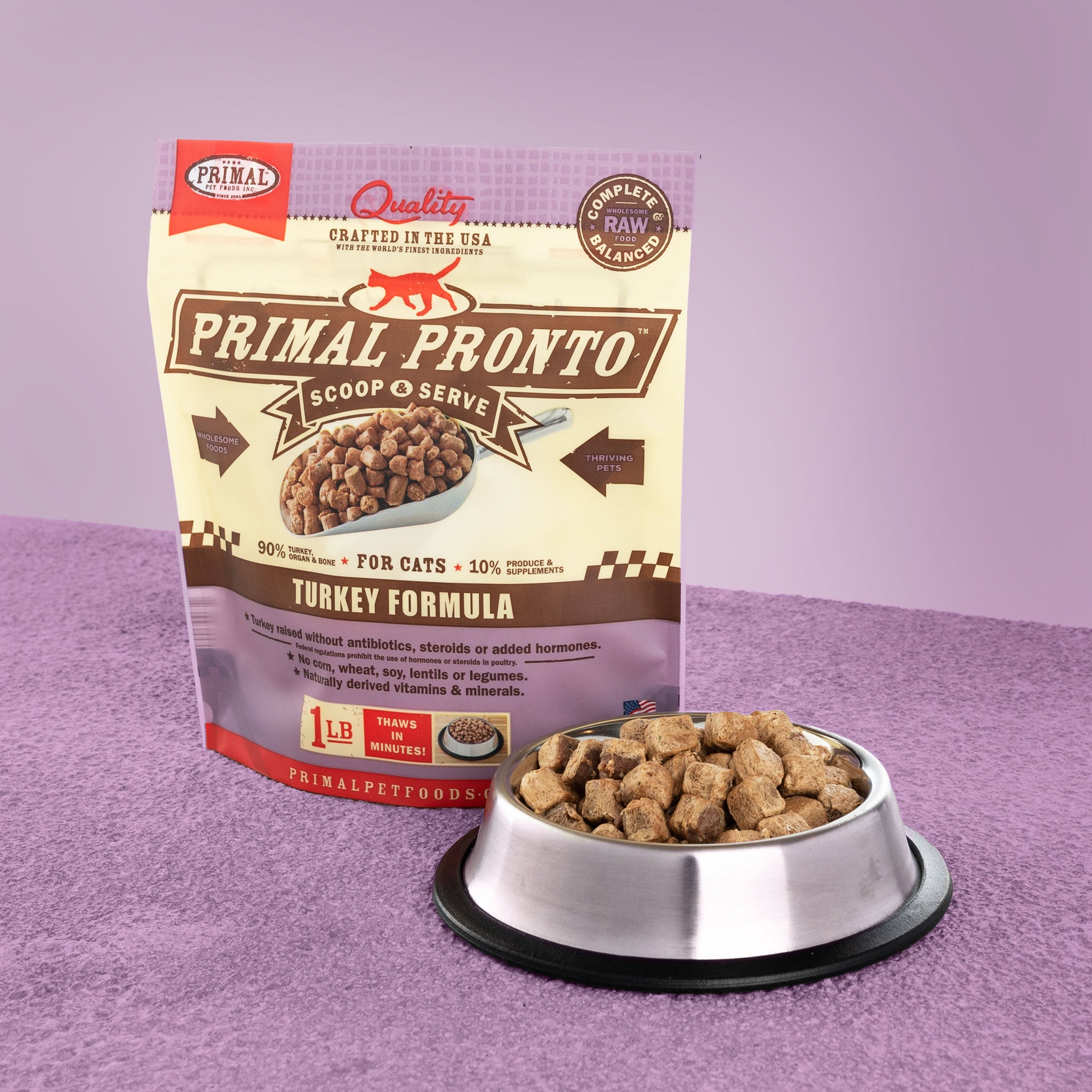 Feline Raw Frozen Pronto Turkey Primal Pet Foods